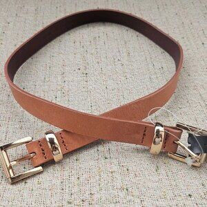 Another Line Belt Genuine Leather Brown Skinny Waistband Ladies Belt size S 30